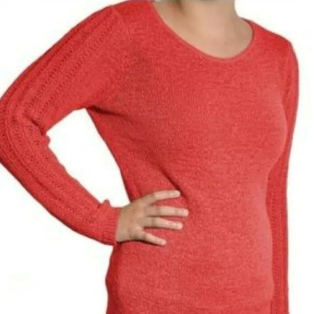 Rachel Zoe Karla Open Knit Long Sleeve Sweater Red Size M Medium